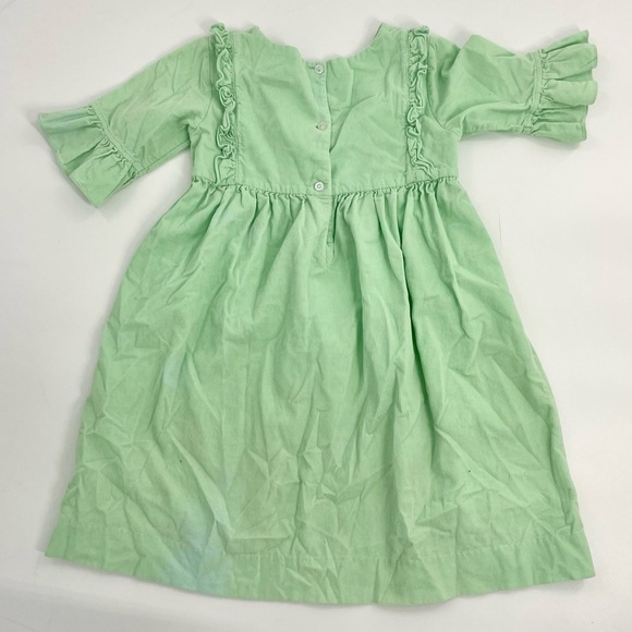 Girls Natalie Grant Dress Mint Green Thin Corduroy Monogrammed “C” Dress size 5 - Picture 7 of 8